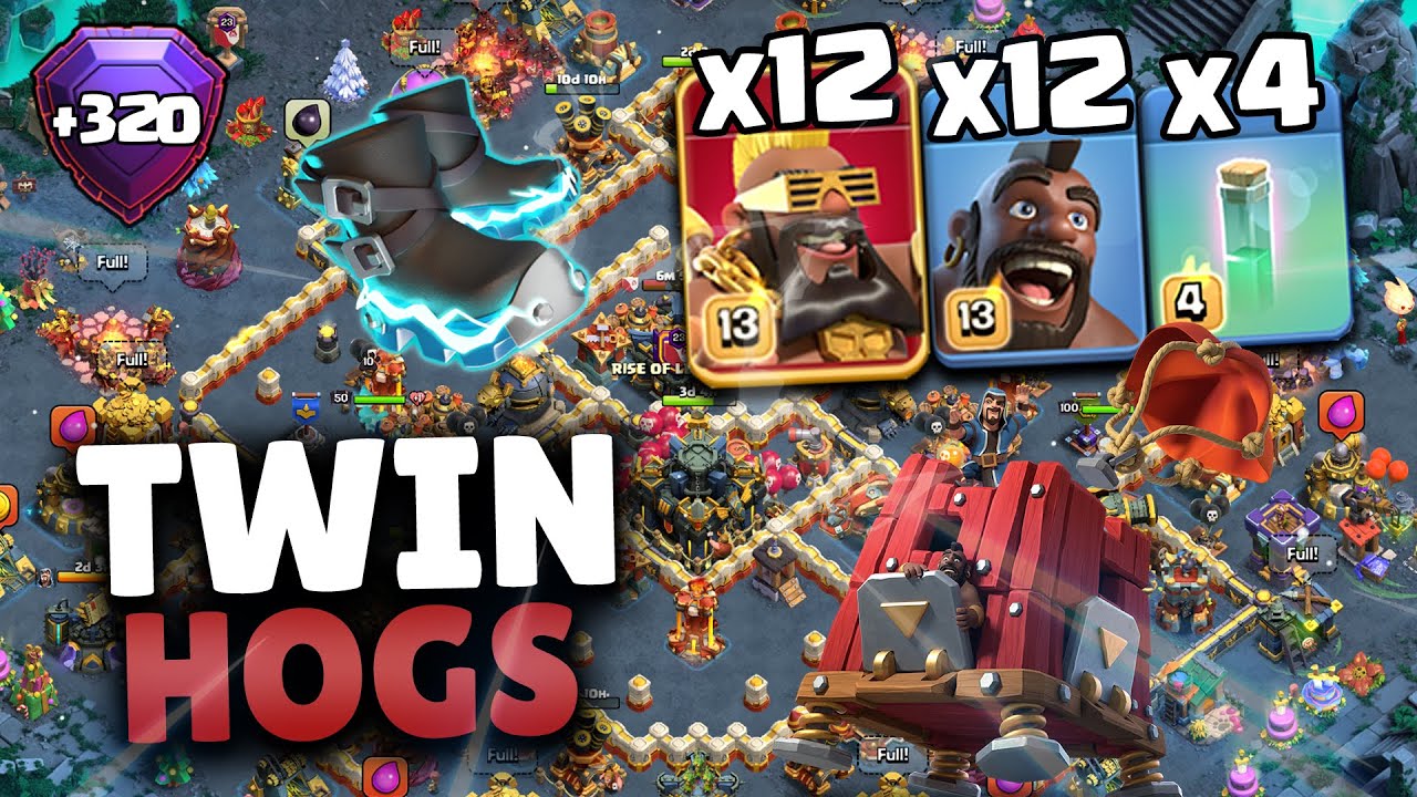 +320 | Electro Boots Twin Hogs Attack Strategy TH17 | Legend League Attacks #6 | Clash of Clans
