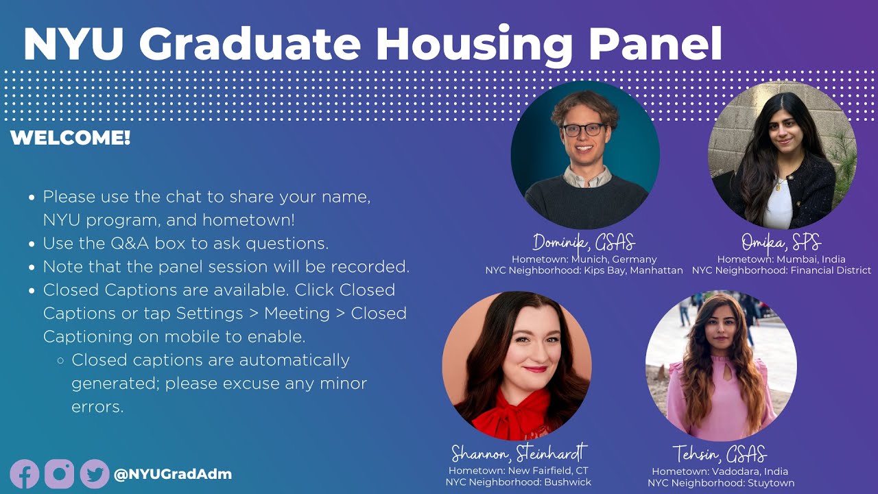 NYU Housing Webinar & Panel