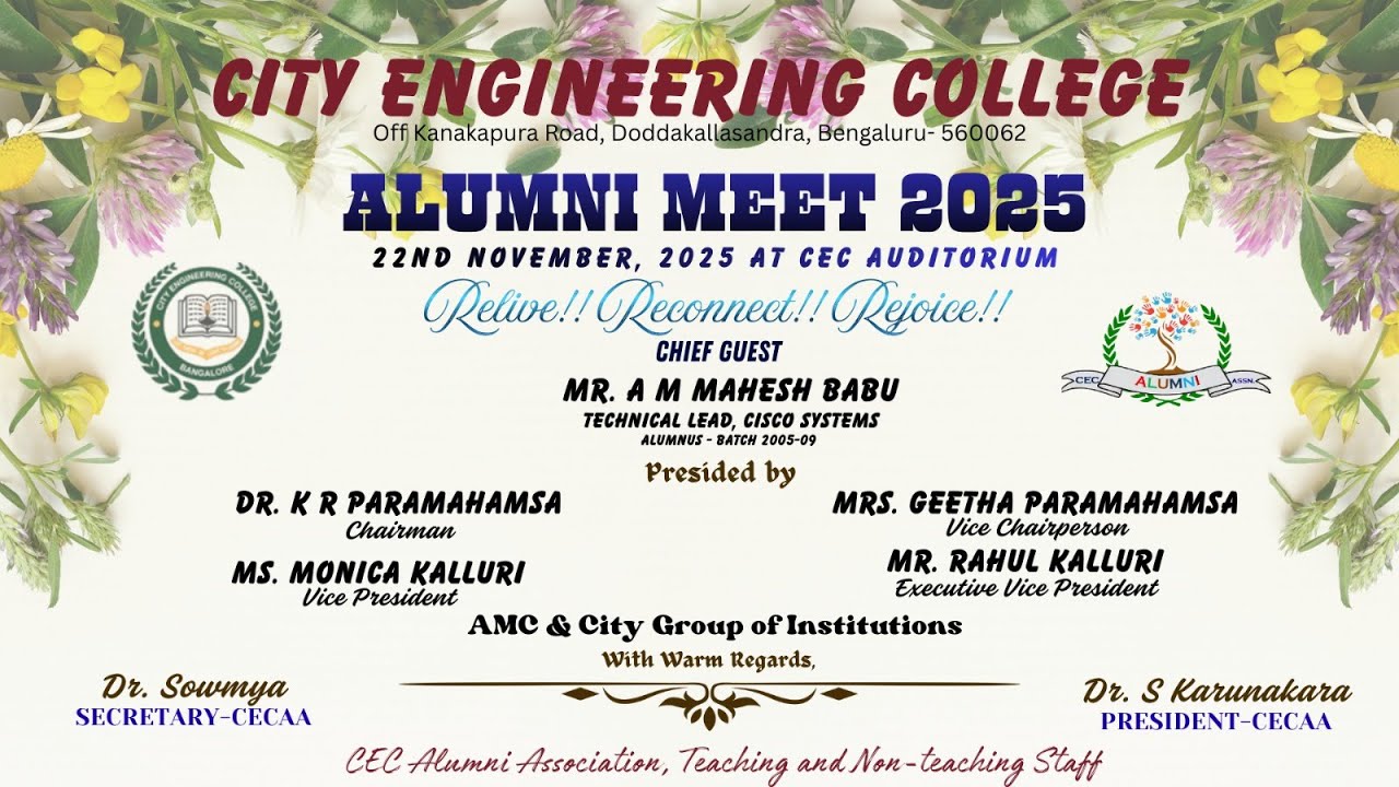 CITY ENGINEERING COLLEGE ALUMNI MEET 2025 -BANGALURU