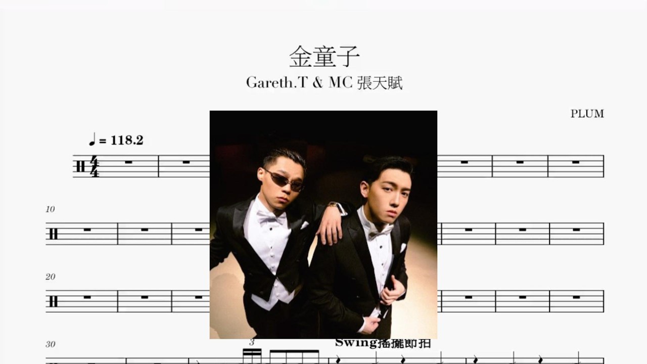 [ Gareth.T & MC 張天賦 ]  金童子 Drum Score