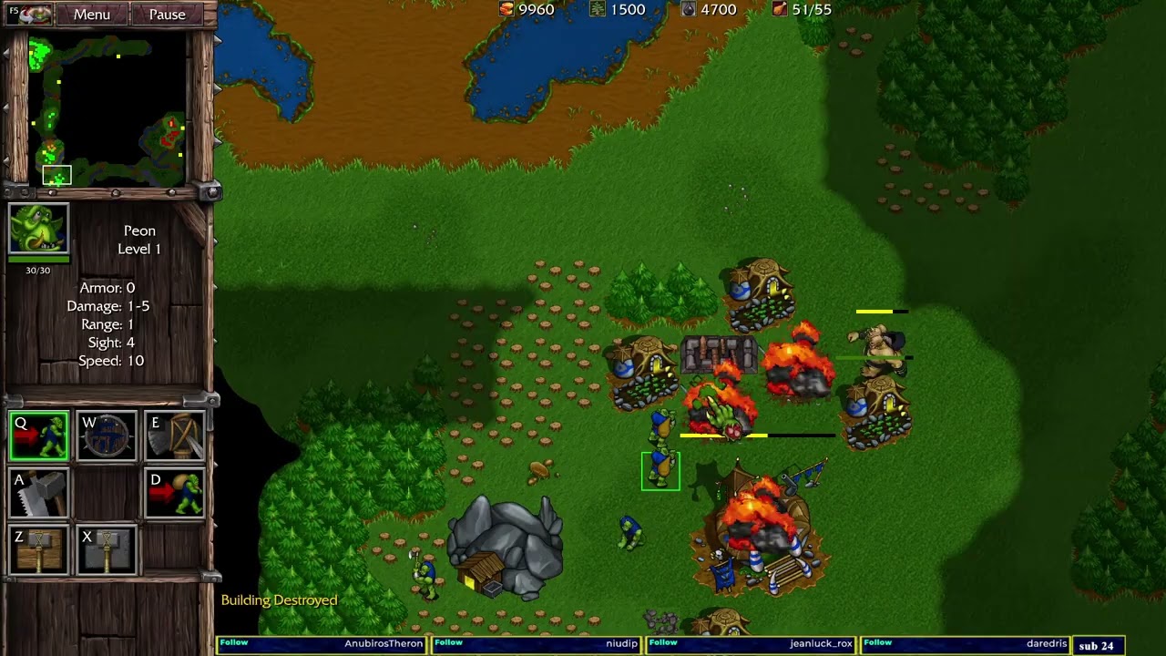 Warcraft 2 Remastered: Бой 2 на 2 от моста