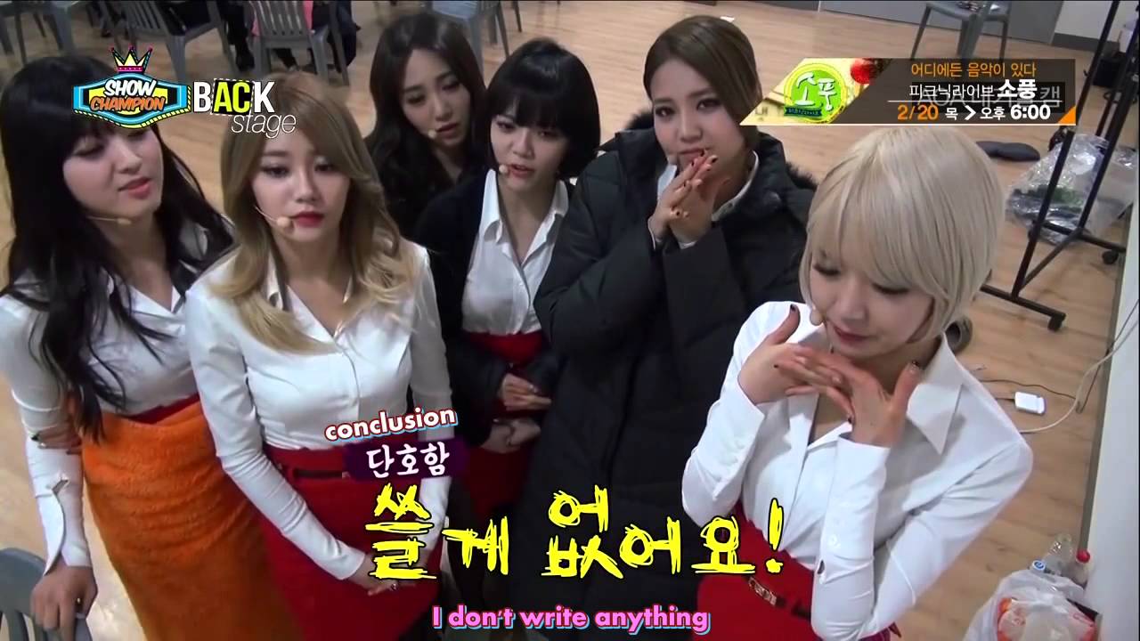 [Eng Sub] 140215 AOA - MBC Show Champion Backstage