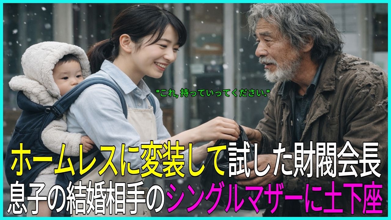 ホームレスに変装しておにぎり屋へ行った財閥会長… 息子の結婚相手のシングルマザーを試した結果｜感動物語｜朗読｜オーディオブック