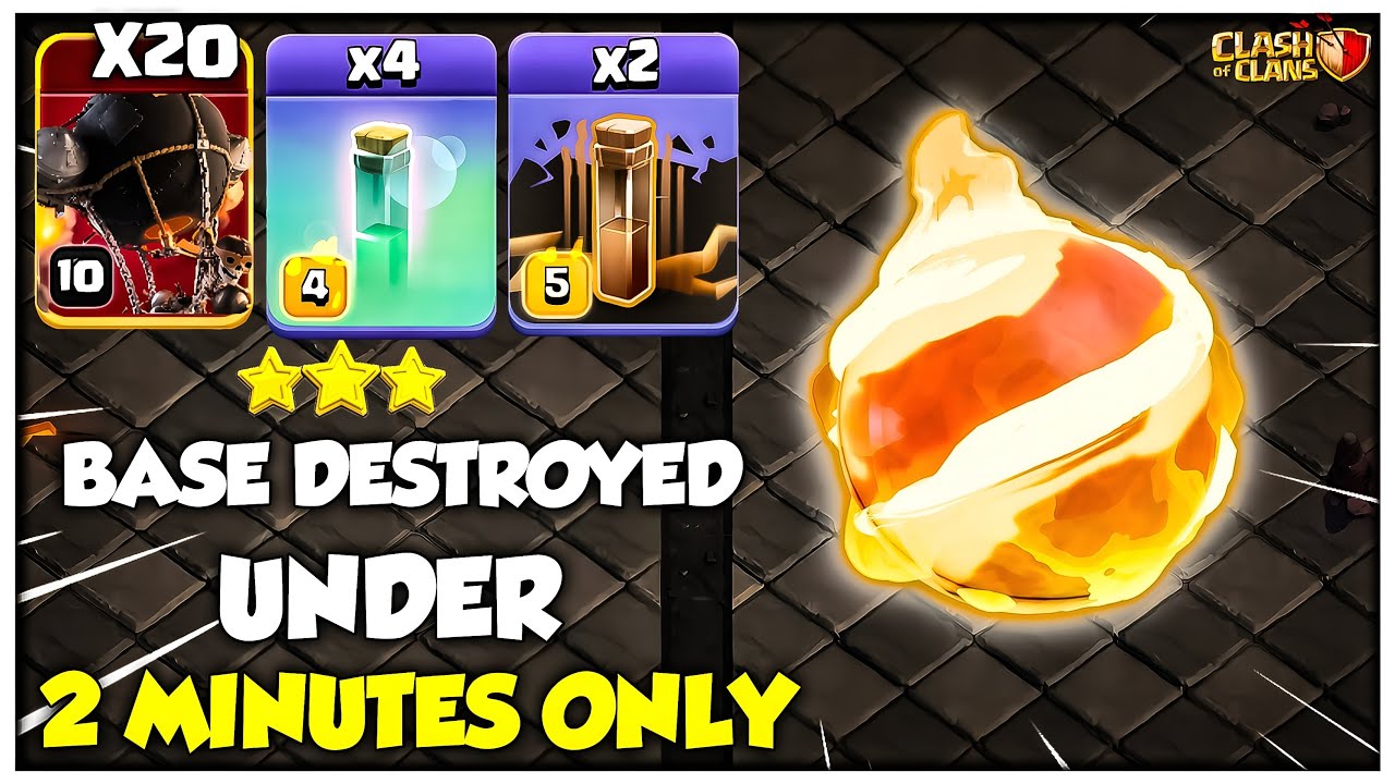 Th14 Warden FireBall Attack | Th14 Rocket Balloons Attack- Best TH14 Attack Strategy in Coc
