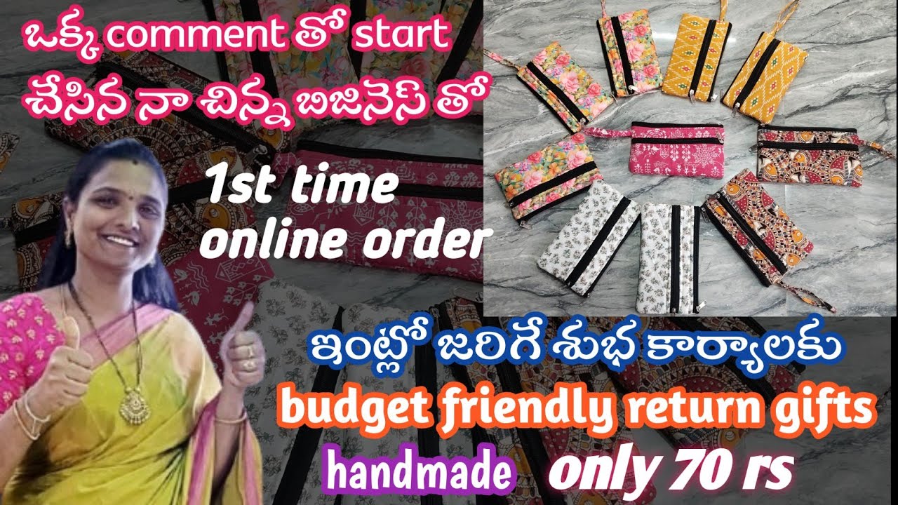 1st time 🤗😍Return gift kosam 10 hand 👜pursees order vachindhi #handmade hand purse making