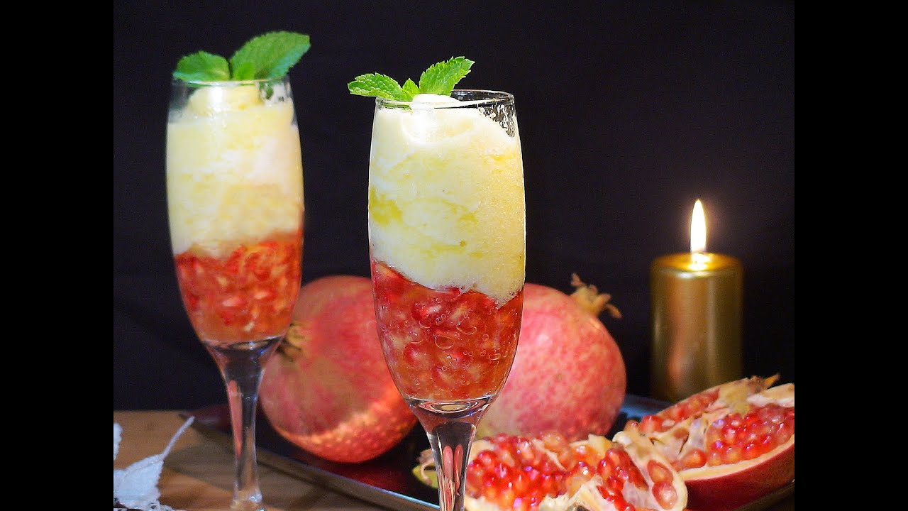 Sorbete de piña al cava con granada - Recetas de cocina, paso a paso, tutorial, Loli Domínguez