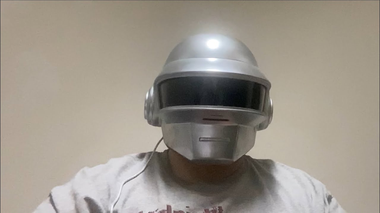 Singing Around The World while wearing my Daft Punk Helmet While having a TalkBox Effect