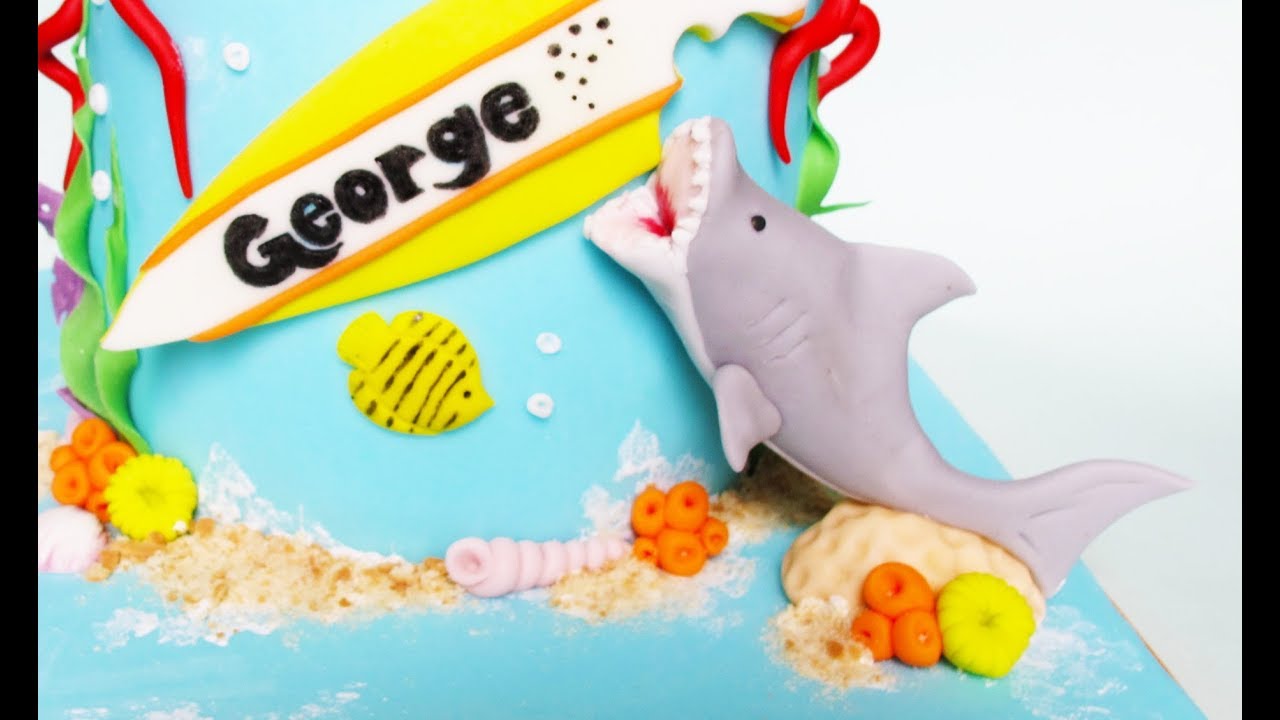 How to Make  Sea  Themed Cake - Part 2 -  Fondant Shark | Tutorial by Tarte de Fleurs