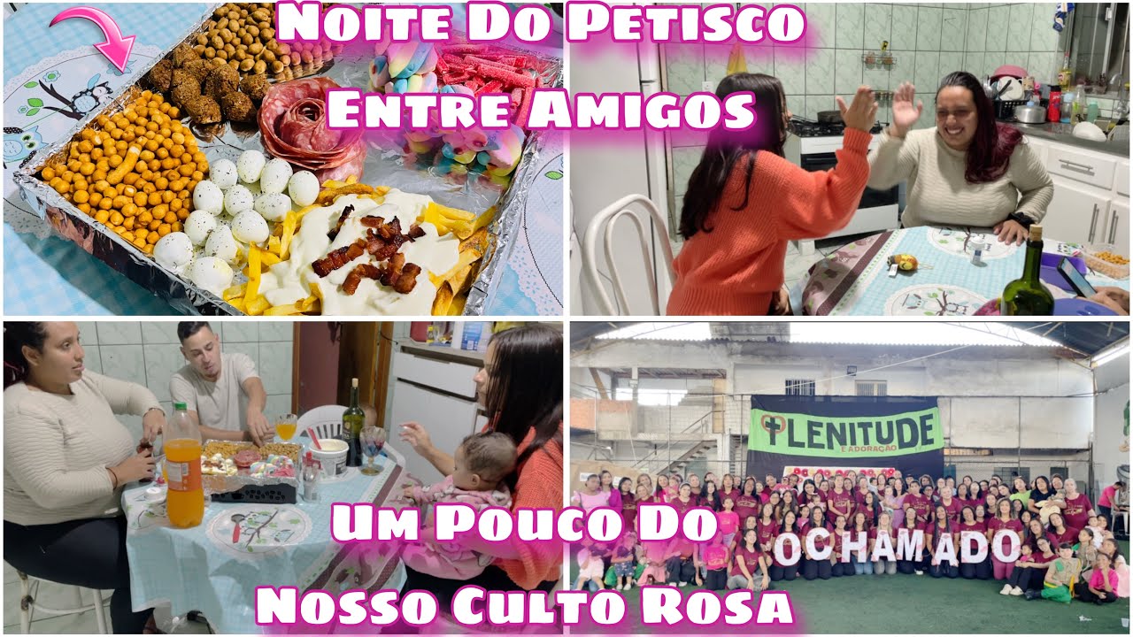 NOITE DO PETISCO COM MINHA AMIGA 💞 - FIZ BOLO GELADO DE CHOCOLATE - UM POUCO DO NOSSO CULTO ROSA 🩷🥰
