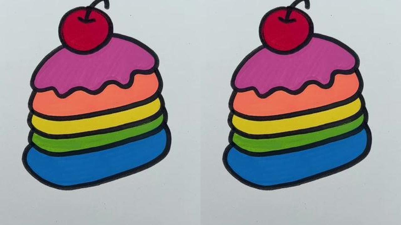 Acrylic Markers Cake 🧁 #ImmersivePainting #Healing #Stress Relief #Sleep Aid