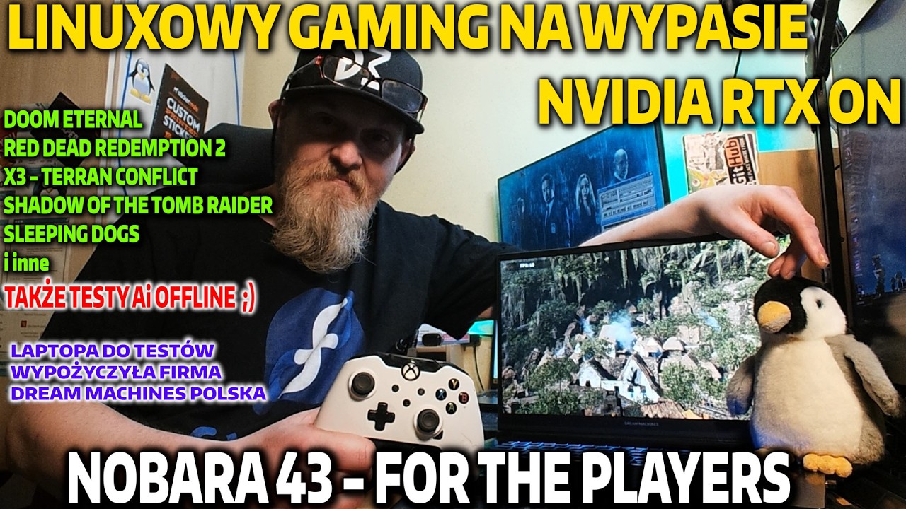 Świąteczny LINUXOWY GAMING z RTX'em - Test Nobara 43 oraz trochę Ai offline ;) NVIDIA 595.XX LAPTOP