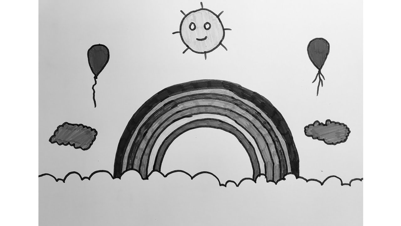 A Bright Rainbow and Sky drawing 