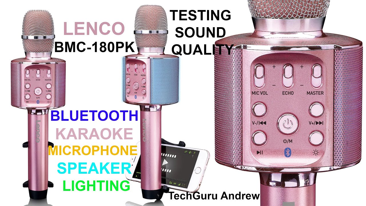 Lenco Karaoke Bluetooth Microphone with Speaker and Lights BMC-180PK REVIEW