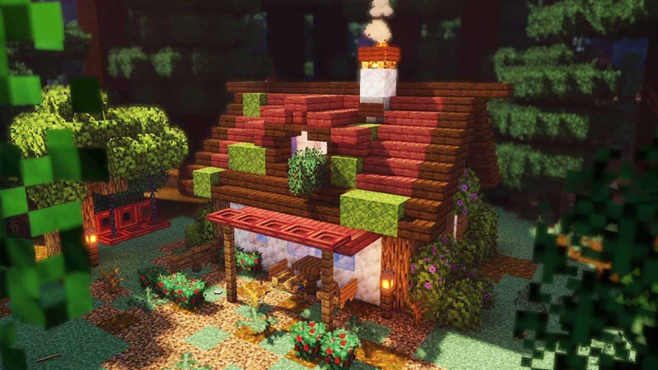 🪿 В лесу строим уютный деревенский дом | ⚒️ Руководство по строительству в Minecraft
