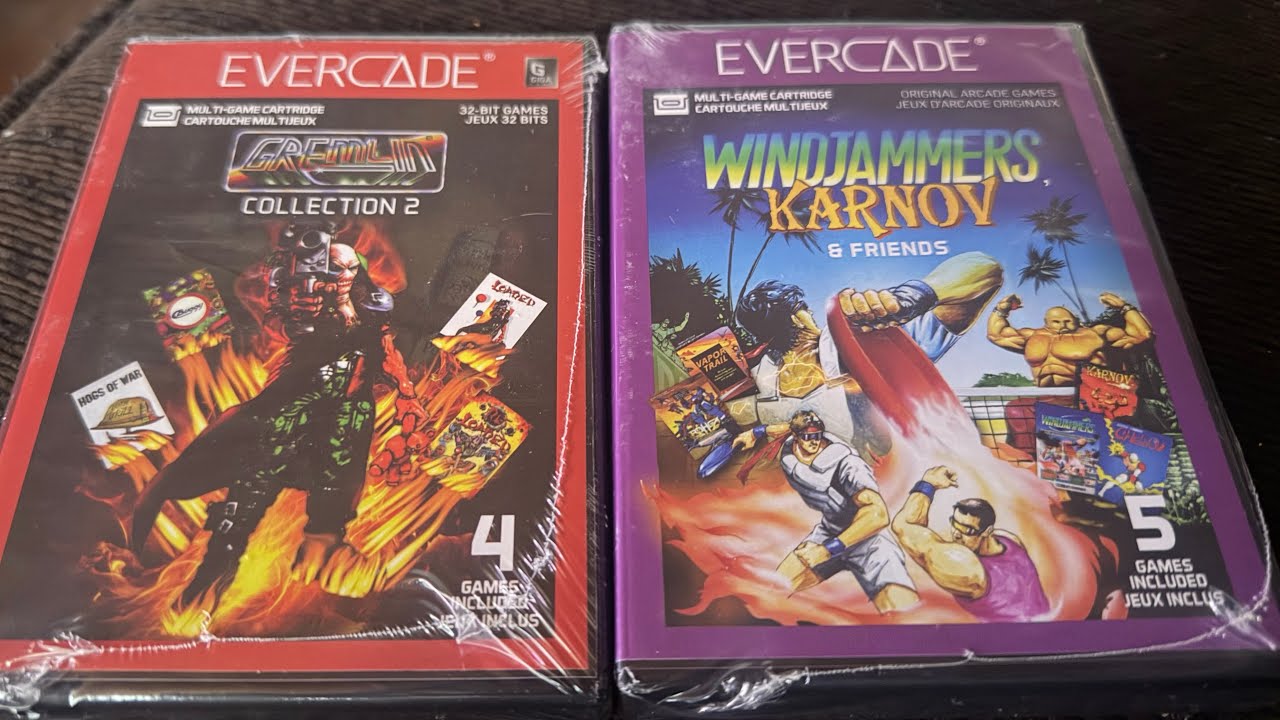 Evercade Gremlin Collection 2 Windjammers Карнов и друзья распаковка