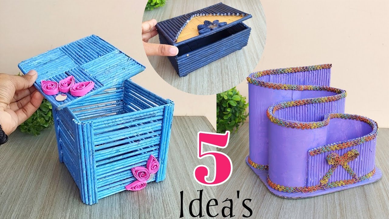 5 Easy and Creative Paper Craft ideas | DIY ideas Using waste material