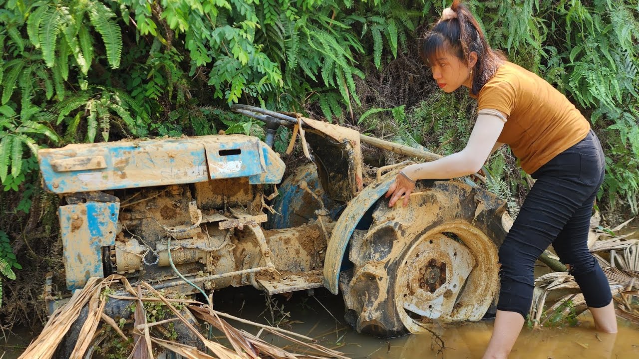 FULLY Restoration MITSUBISHI Diesel tractor and the awakening of the tractor after 21 years.