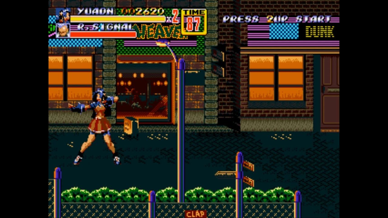 Streets of Rage 2: Athena KOF 2002 gameplay no death