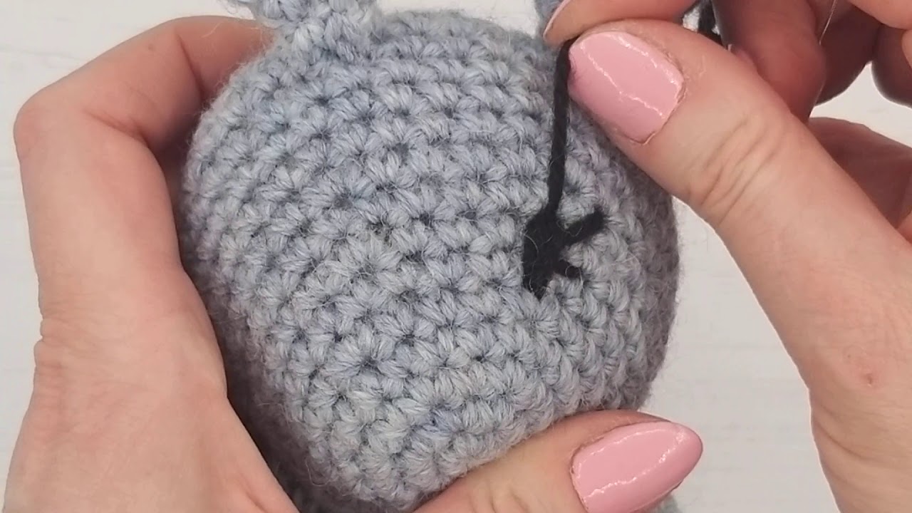 Bunny Video Tutorial 23 - Sewing Open Eyes. Learn to Crochet with Wee Woolly Wonderfuls