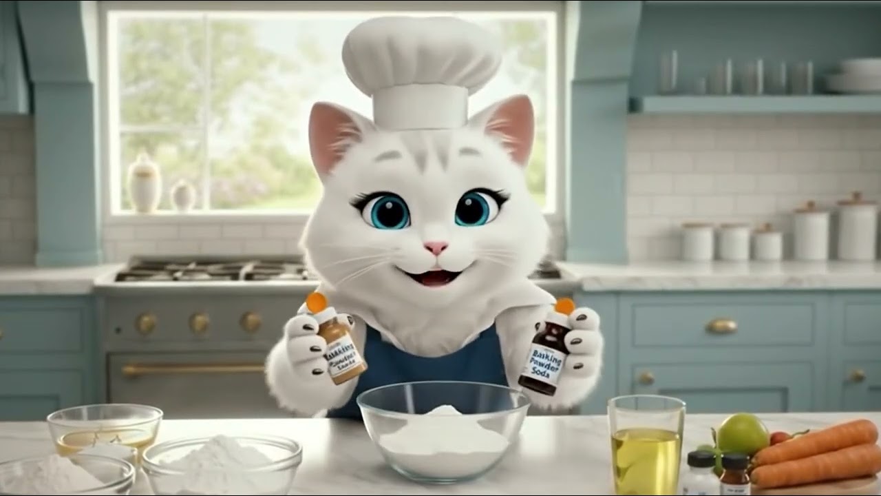 Cute Cat Mimi Bakes a Cake 🎂🍰| Simple Cake Recipe | chef Mimi