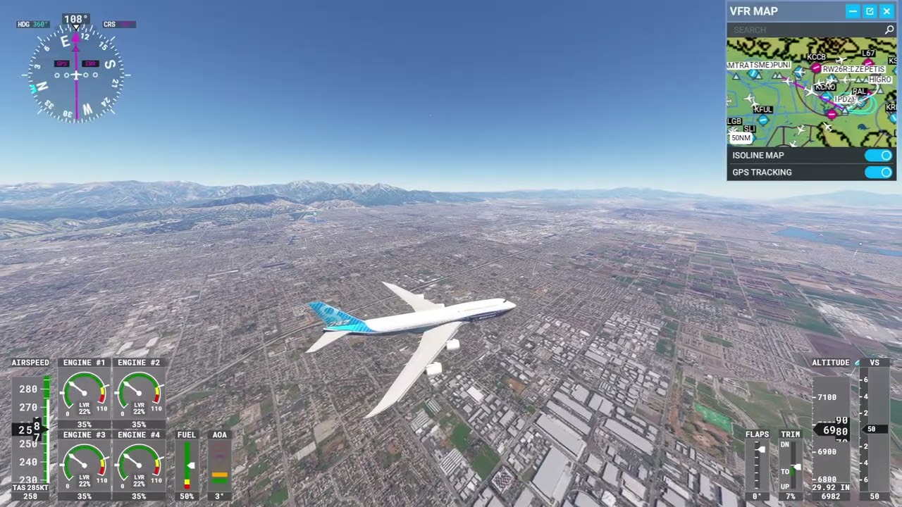 MSFS 2020 747 from Los Angeles to Ontario (IFR Practice 9070XT)