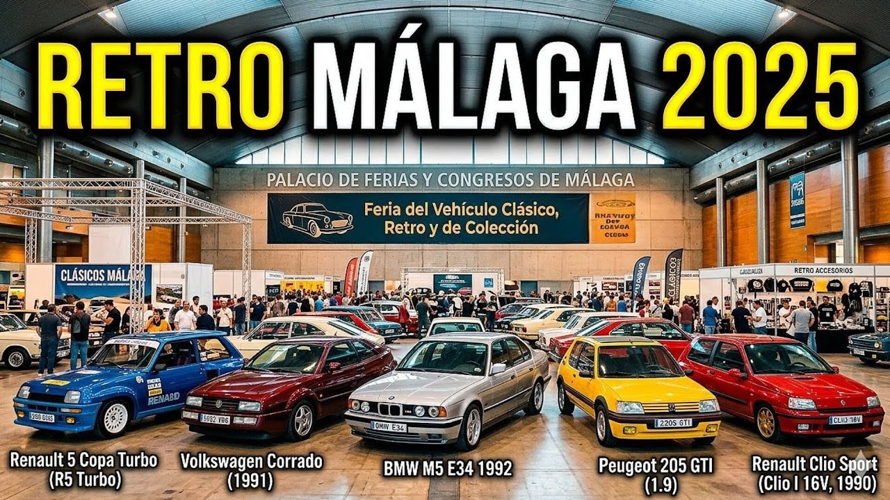 RETRO MÁLAGA 2025 . SALON DE COCHES Y MOTOS ANTIGUAS . VENTA DE MOTOS , COCHES Y RECAMBIOS. FYCMA