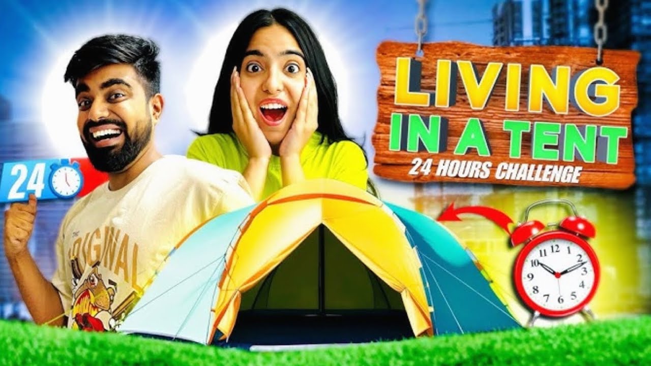 24 Hours challenge in a Tent 😍 @Priyal_Kukreja @Dushyant_kukreja #shorts 