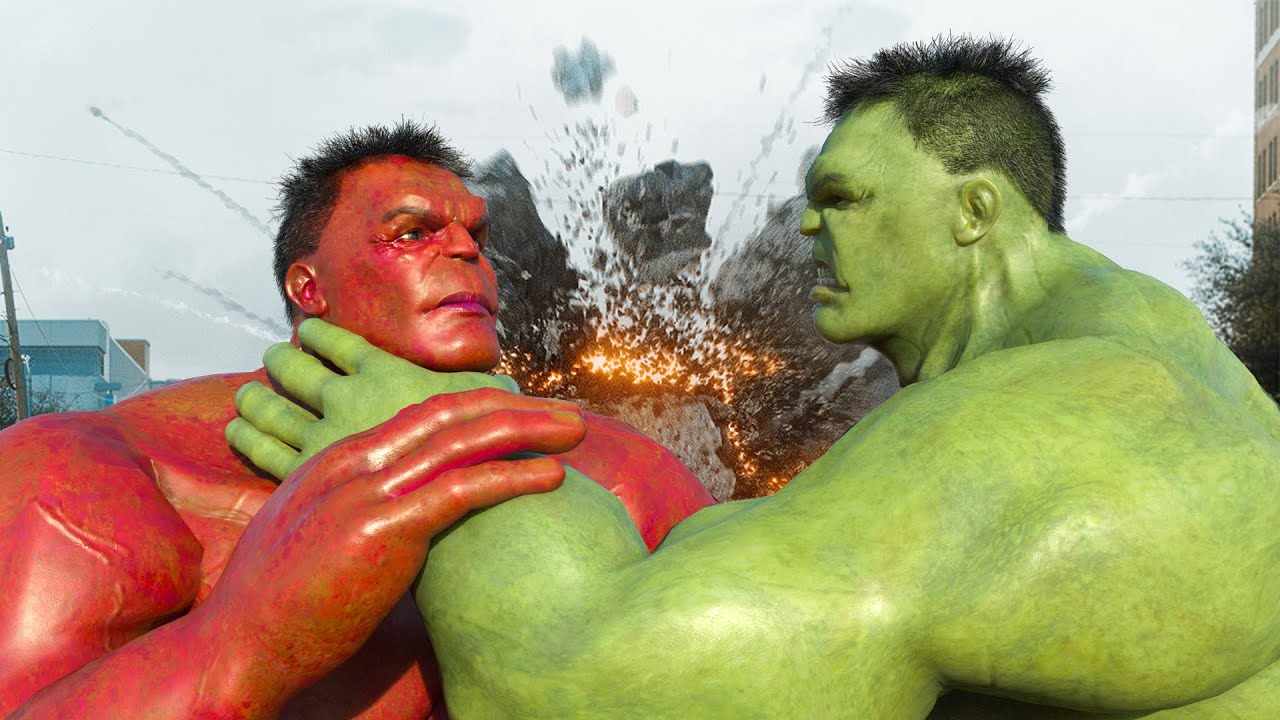 The Avengers - Hulk vs Red Hulk Fight Scene (Only Action) | Transformers Dark of The Moon [4K] #7
