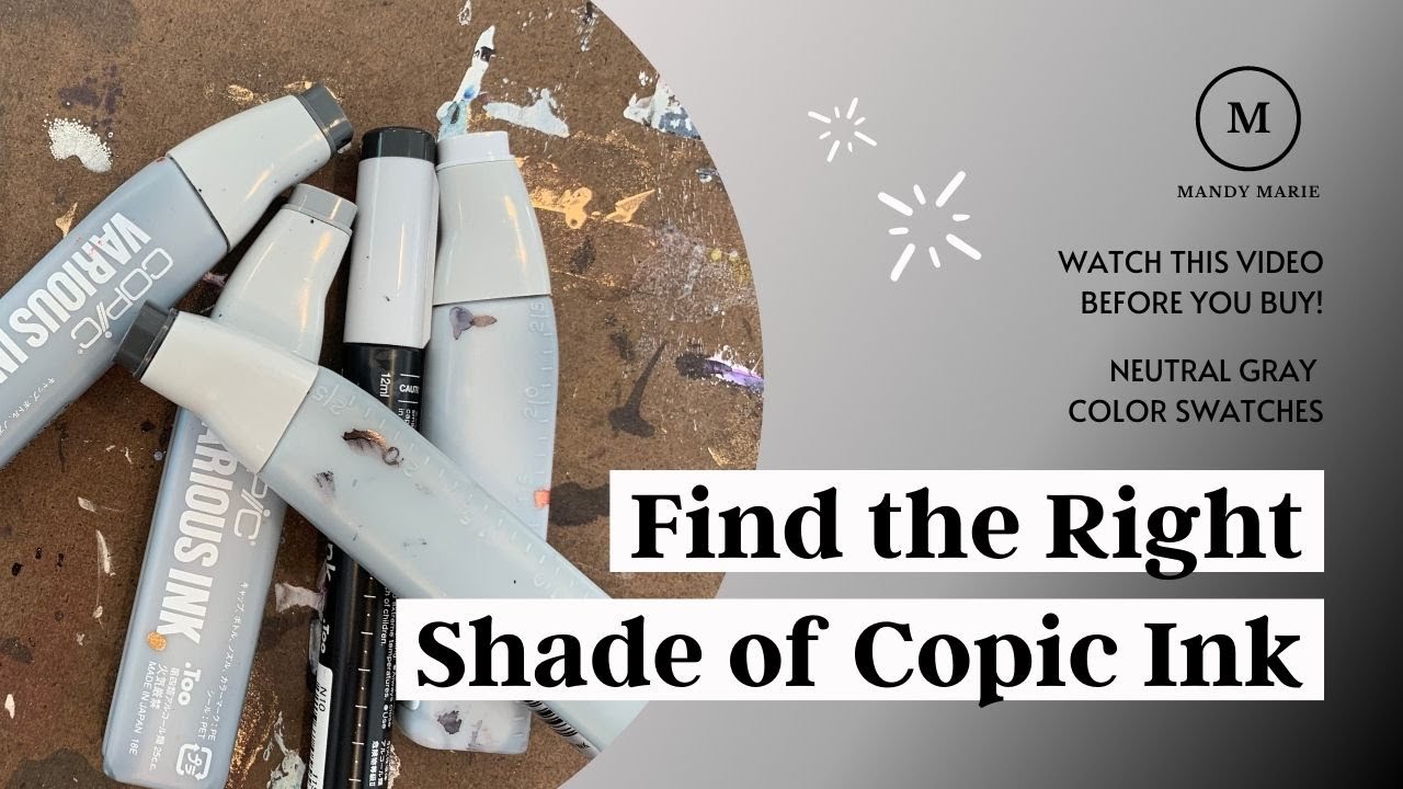 5 Rich Neutral Gray Copic Alcohol Ink Refill Swatches
