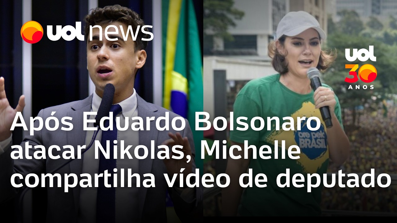 Ap&oacute;s Eduardo Bolsonaro atacar Nikolas, Michelle compartilha v&iacute;deo de deputado