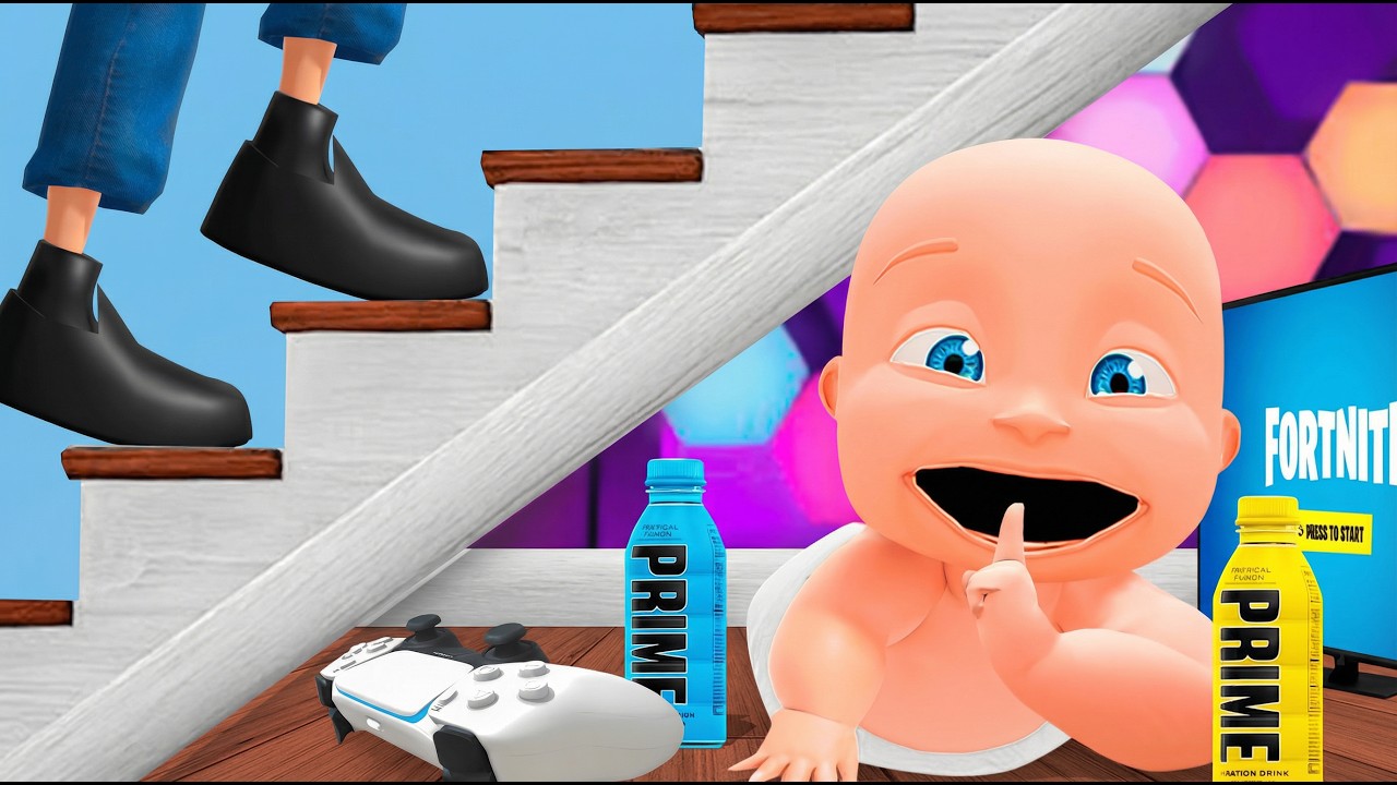 Baby PRANKS Daddy Using SECRET ROOM!