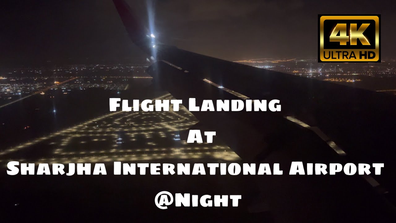 Flight landing at Sharjah International Airport | 4K