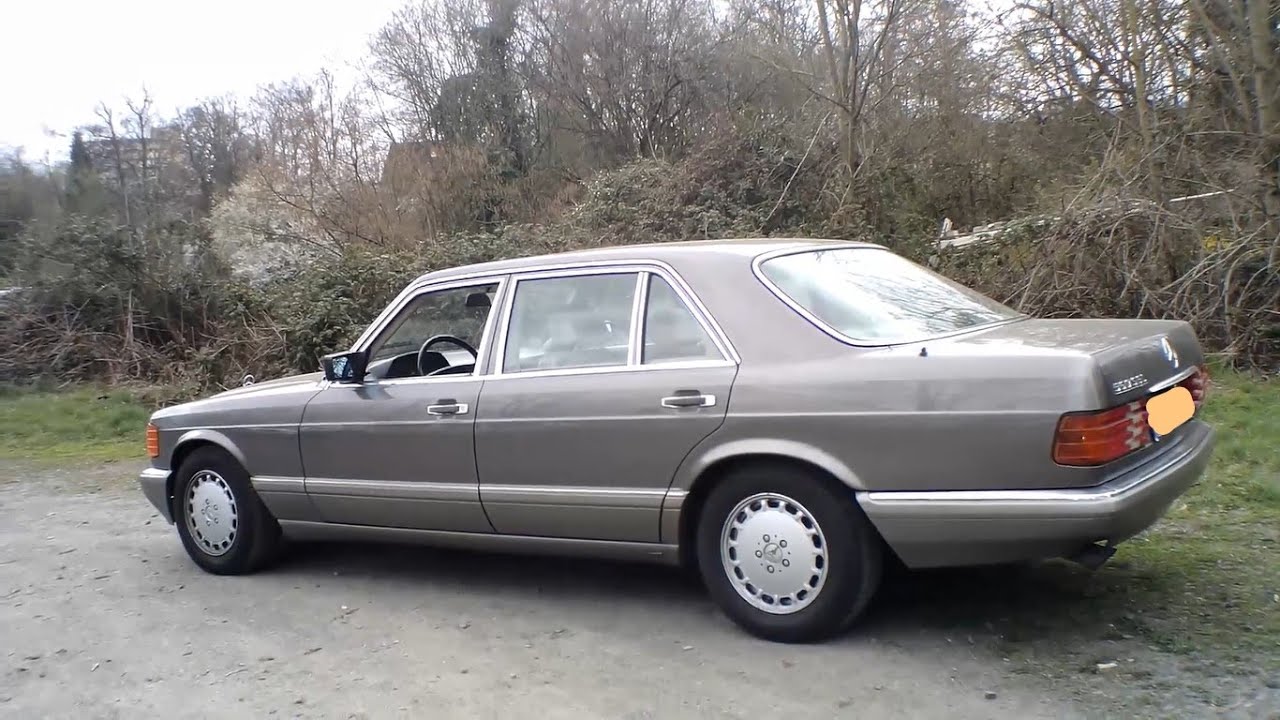 Запуск Mercedes-Benz 560 SEL 1987 года, двигатель и подробный обзор