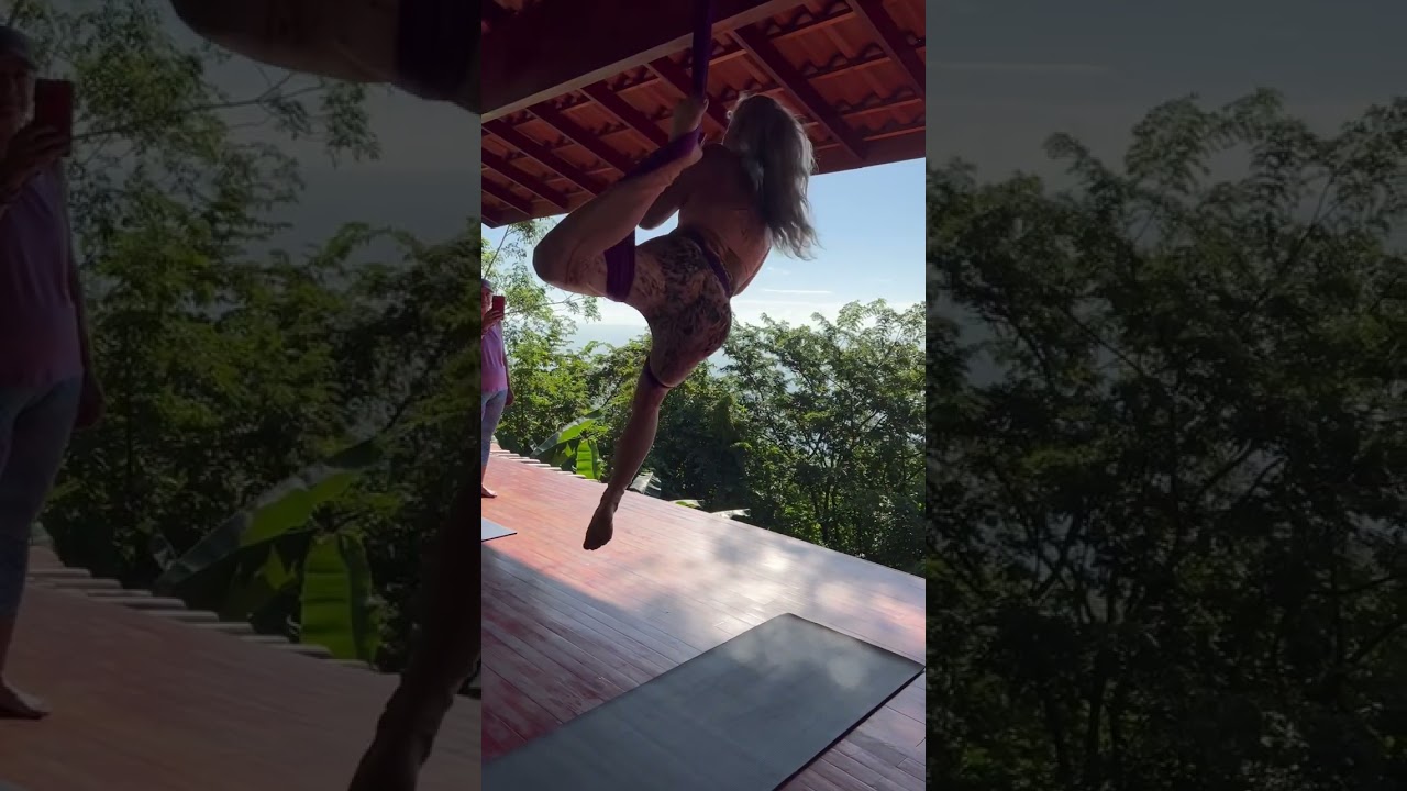 How to do High Pigeon Aerial Yoga tutorial