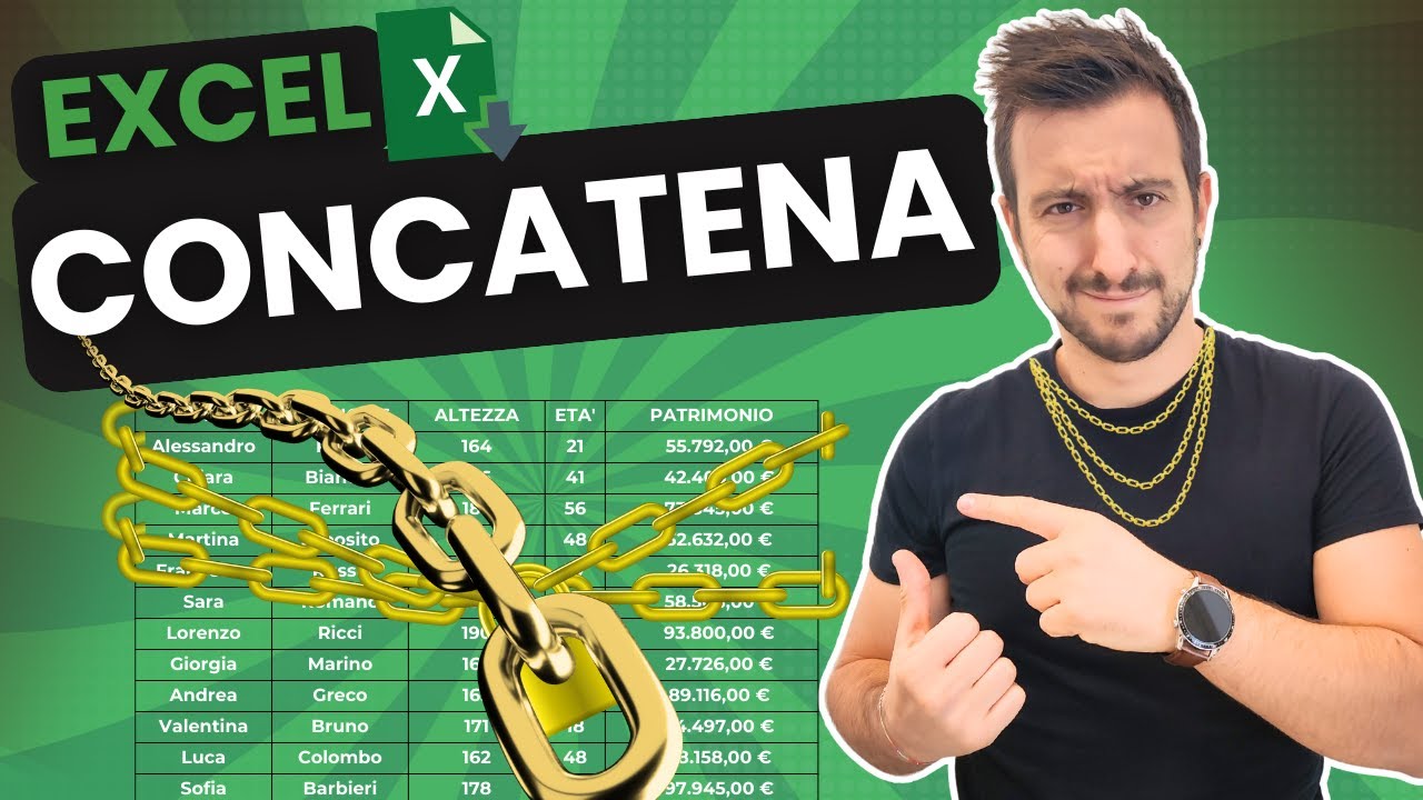 Concatena in Excel: 3 Esercizi e 1 Trucco (Corso Excel)