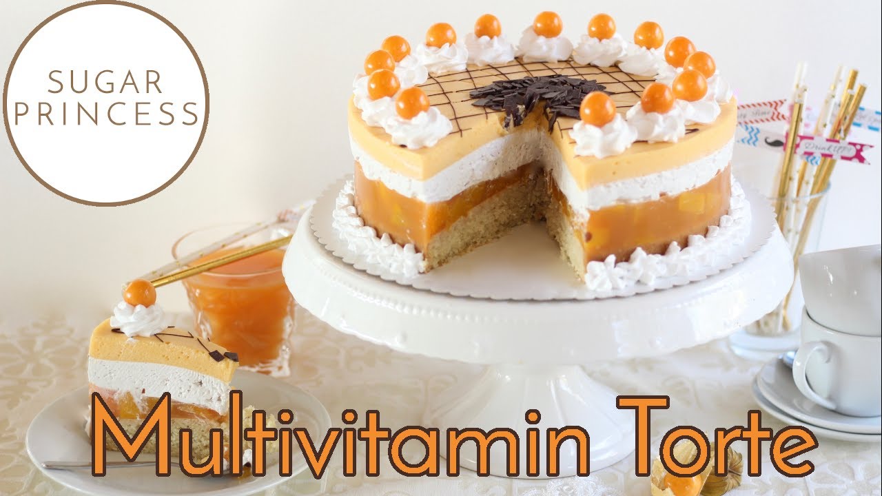 Himmlisch fruchtig-leichte Multivitamin-Torte mit Pfirsichen | Rezept von Sugarprincess