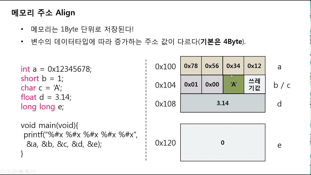 C언어 31강 메모리구조와 Align