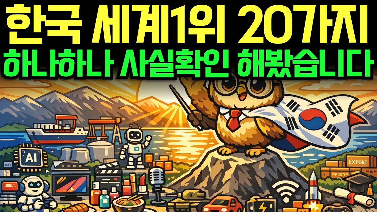 한국이 세계 1위인 것 20가지, 솔직히 저도 조사하면서 놀랐습니다 | 반도체 | 발전소 | 경제학 | 시니어경제