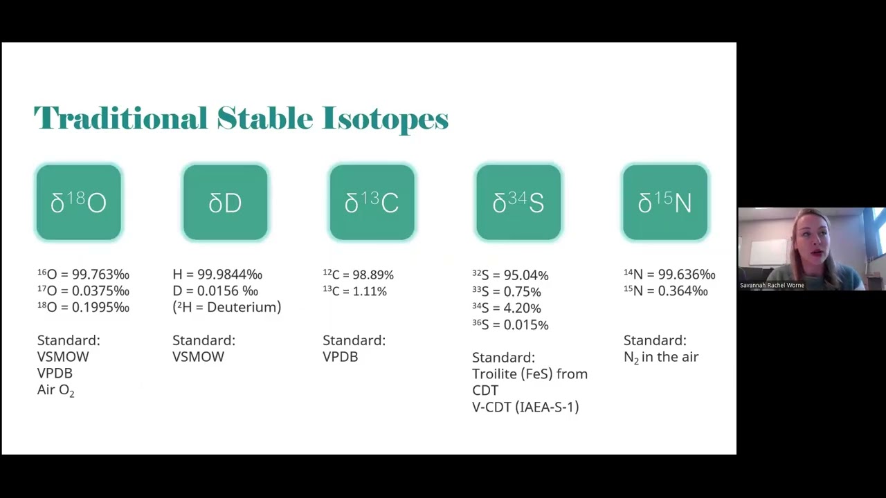 Savannah Worne:  Stable isotopes – biogeochemistry