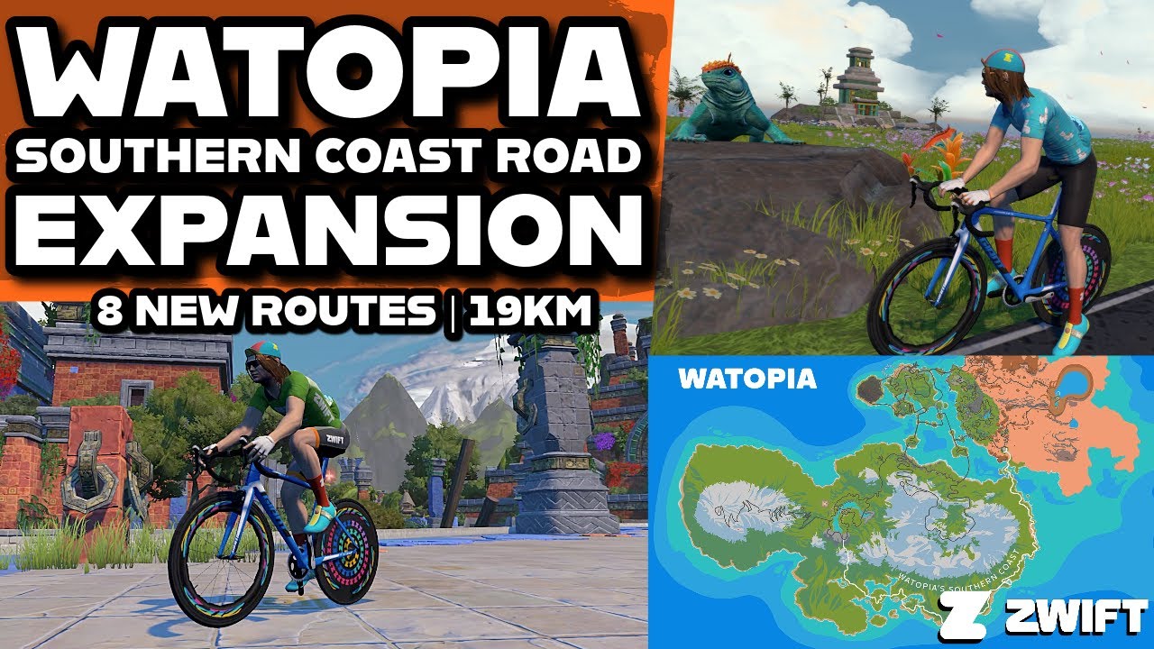 Watopia Southern Coast Road Expansion: New Zwift Roads // Eight Routes // 19km