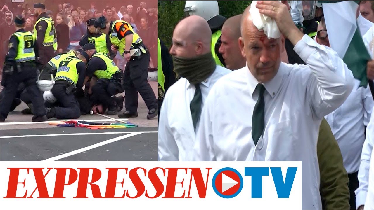 Här drabbar nazister i NMR samman med polisen
