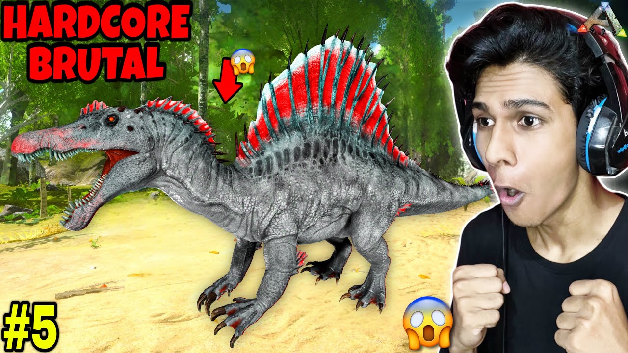 Very High Level Spinosaurus Taming 😱 - ARK Survival Evolved - Part 5 (Hardcore + Brutal)