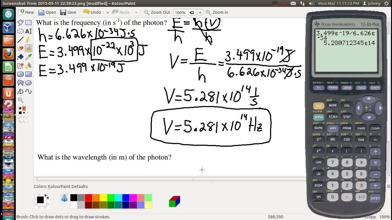 Calculating frequency and wavelength of a single photon | Using Planck's constant | Johnny Cantrell