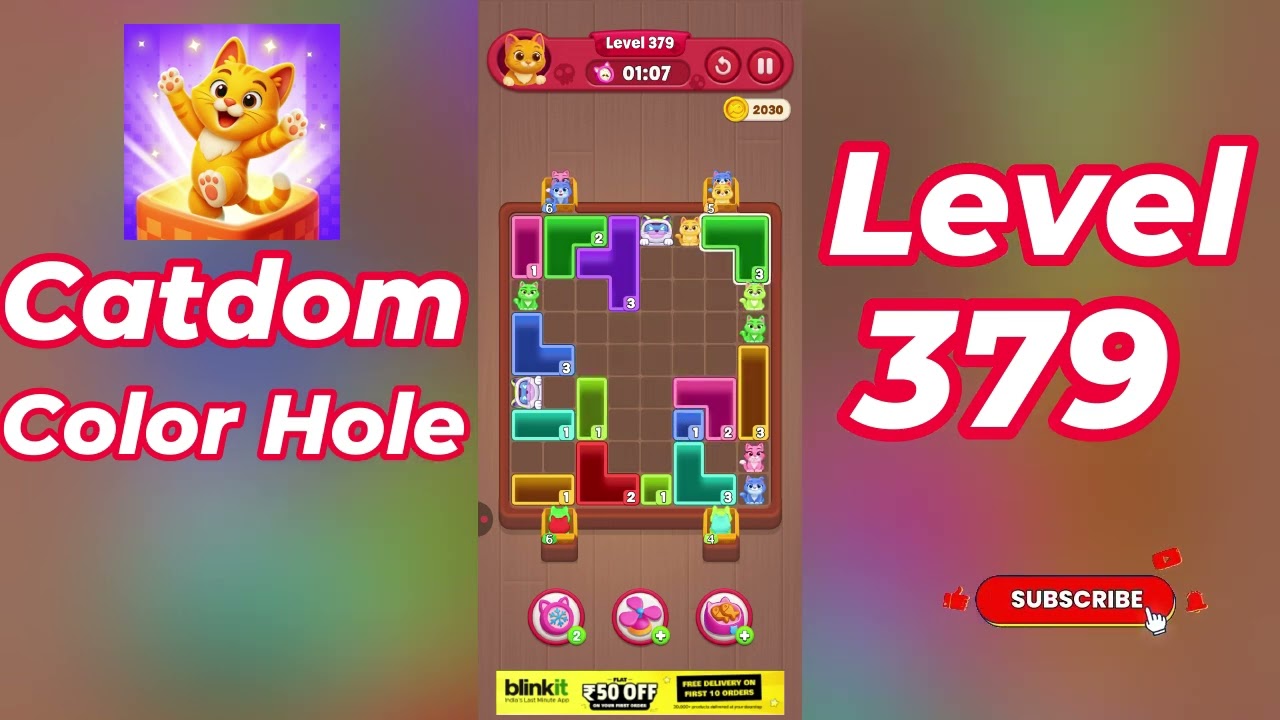 Catdom Color Hole Level 379 Walkthrough [NEW UPDATE] 🐱🟣 | Relaxing Color Puzzle Game | Go Answer