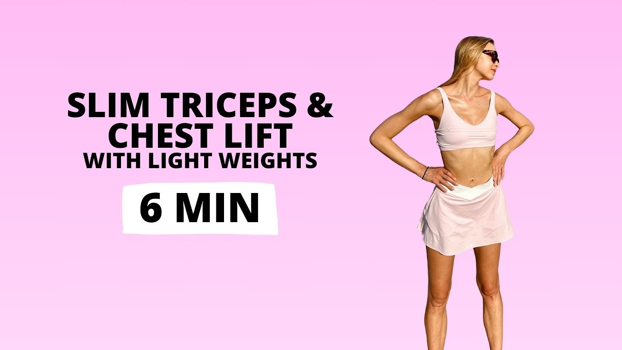 Slim Triceps & Chest Lift with Light Weights 6 Minutes Workout / Nina Dapper