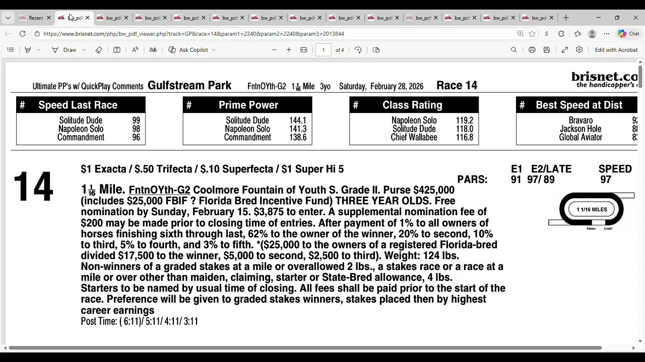2026 Fountain of Youth Stakes Full Field Analysis and Picks | Gulfstream Park