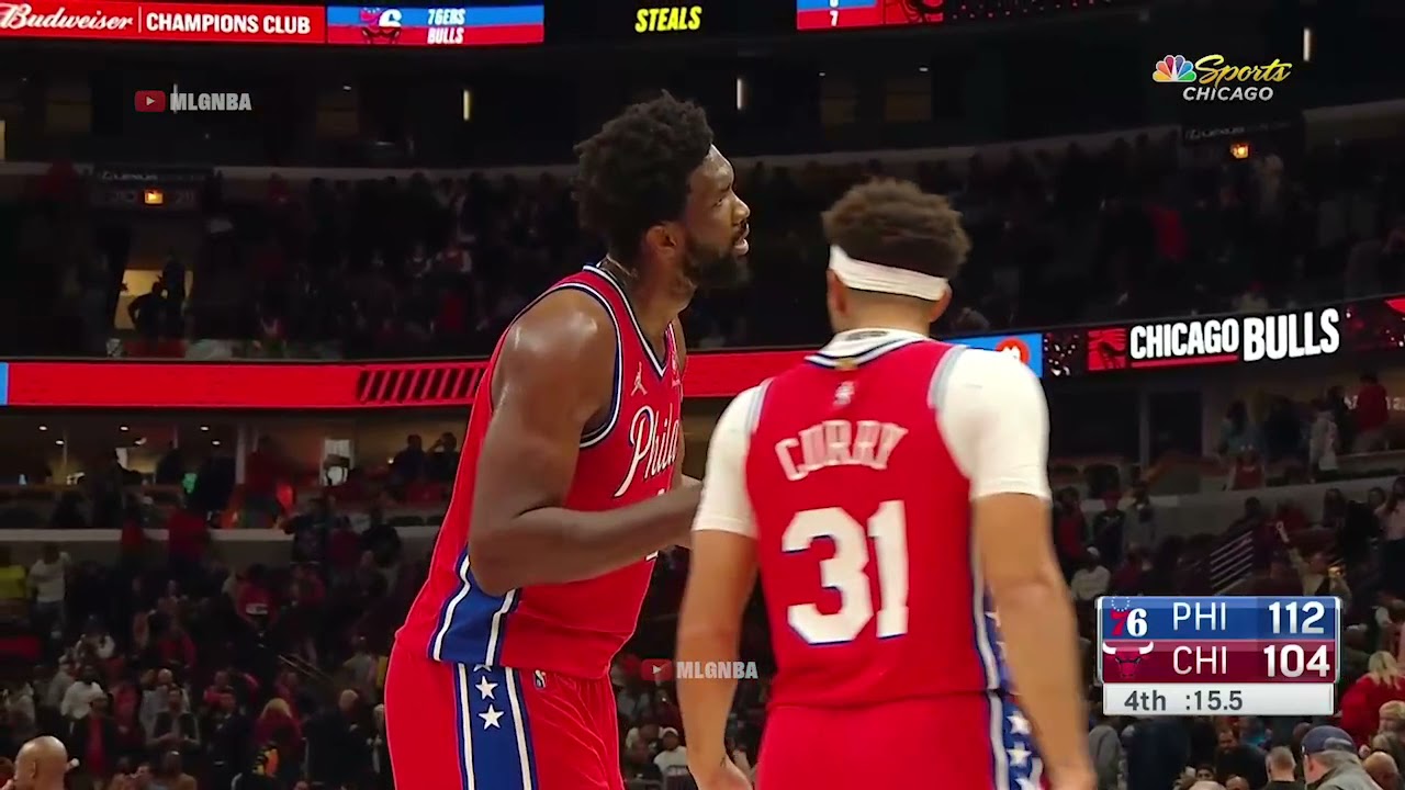 Joel Embiid trolling Bulls fans after hits a dagger three
