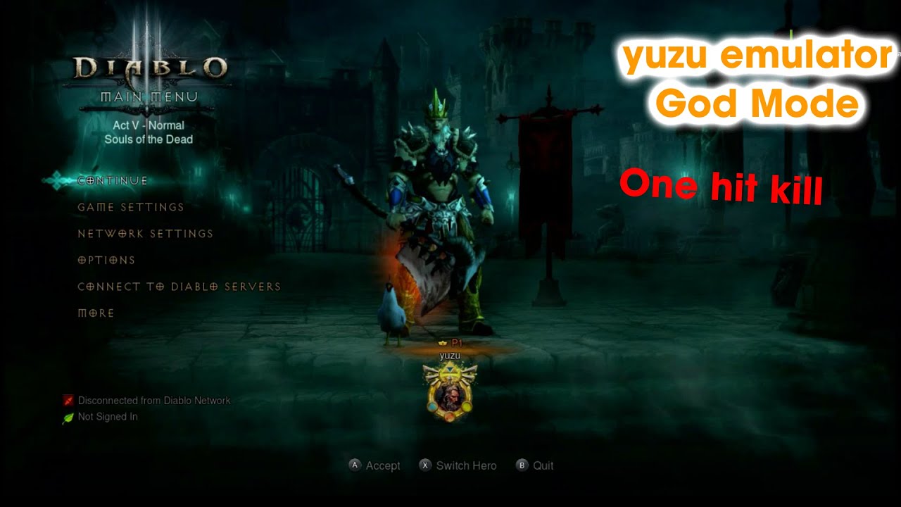 Diablo 3 : yuzu emulator - God Mode Cheat engine one hit kill