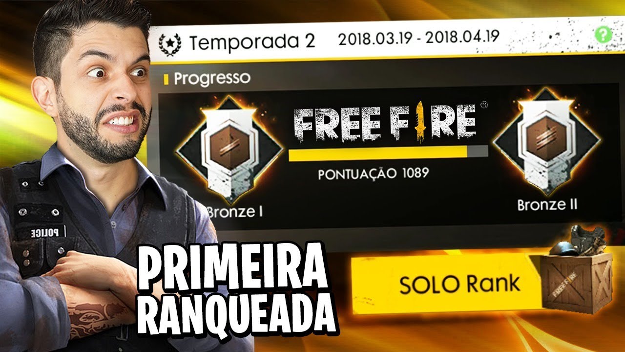 FREE FIRE! MINHA PRIMEIRA PARTIDA RANQUEADA COM RECORDE DE ABATES!