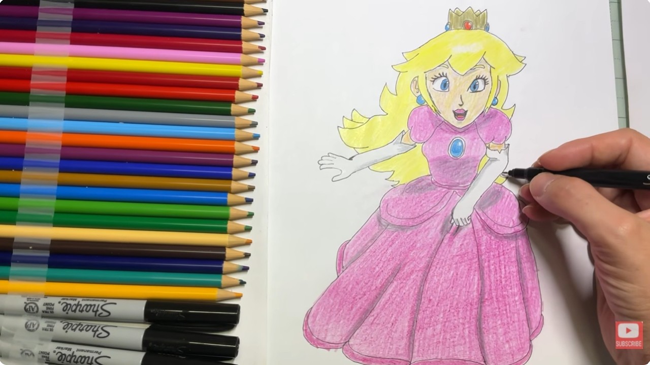 How to Draw & Color Princess Peach